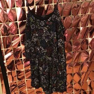 Ambiance Black Floral Romper with Shorts and double Lining Size Small Staps
